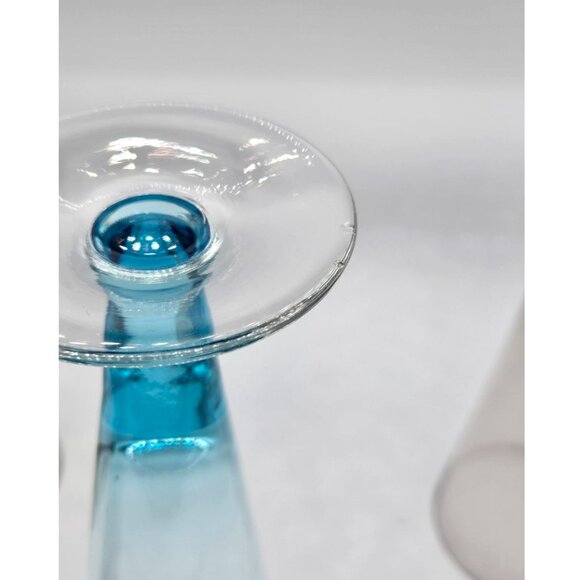 Vintage MCM Multi Colour blown glass Set of 6 Champagne or Pilsner Glasses - Picture 6 of 7